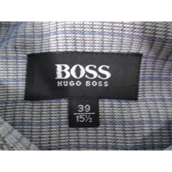 Hugo Boss Dress Shirt Men's Size 15.5 / 39 Gray Blue Button Down Long Sleeve - Picture 3 of 12